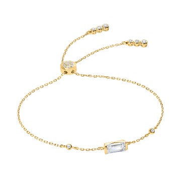 CARAT* Linden Emerald Cut Cubic Zirconia Gold Vermeil Bracelet CB925Y-LIND
