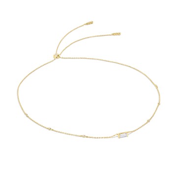 CARAT* Linden Emerald Cut Cubic Zirconia Gold Vermeil Necklace CN925Y-LIND