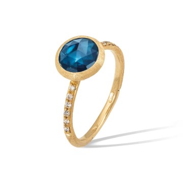 Marco Bicego Jaipur London Blue Topaz 18ct Yellow Gold Ring AB632 B TPL01 Y 02