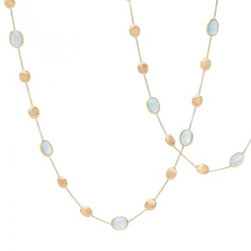 Marco Bicego Siviglia 18ct Yellow Gold Aquamarine Necklace CB1624 AQ01 Y 02