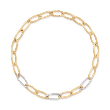 Marco Bicego Jaipur Link 18ct Yellow Gold Elongated Necklace With Diamonds CB2666_B2_YW_Q6