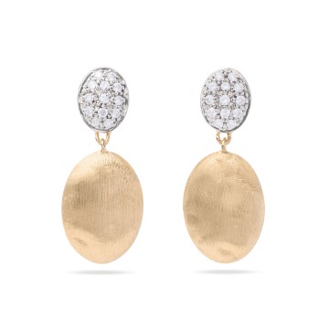Marco Bicego Siviglia 18ct Yellow Gold Diamond Oval Earrings OB1289 B YW Q6