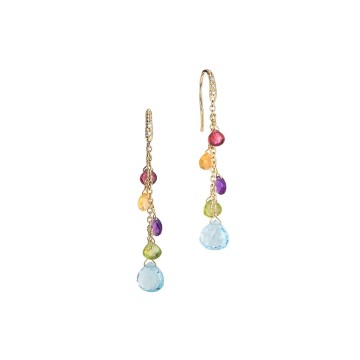 Marco Bicego Paradise 18ct Yellow Gold Multicoloured Gemstone Earrings OB1743 AB MIX01T Y 02