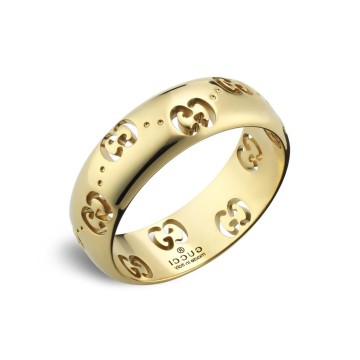 Gucci GG Icon 18ct Gold 4mm Ring YBC804335001