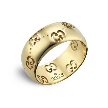 Gucci GG Icon 18ct Gold 6mm Ring YBC804329001