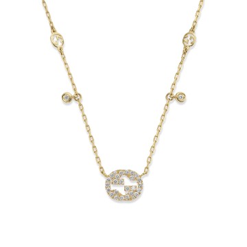 Gucci Interlocking Yellow Gold Necklace YBB729402002
