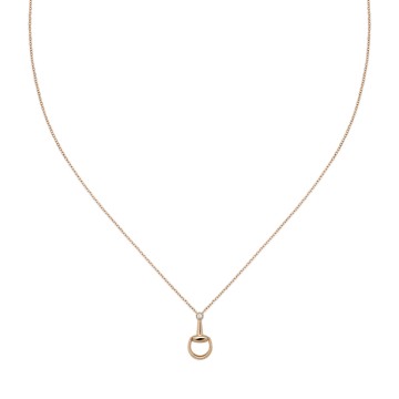 Gucci Horsebit 18ct Rose Gold Diamond Necklace YBB837599001