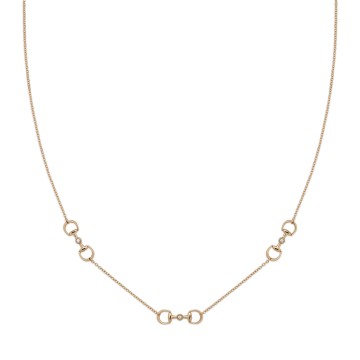 Gucci Horsebit 18ct Rose Gold Diamond Necklace YBB837596001