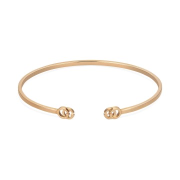 Gucci GG Running 18ct Rose Gold Cuff Bangle YBA48166300218 - Size L