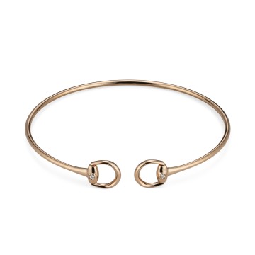 Gucci Horsebit 18ct Rose Gold Diamond Bangle YBA837620001 17 - Medium