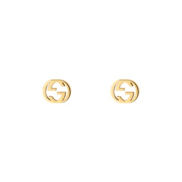 Gucci Interlocking 18ct Yellow Gold Stud Earrings YBD662111002