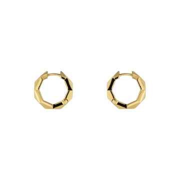 Gucci 18ct Yellow Gold Link to Love Studded Hoop Earrings YBD786727002