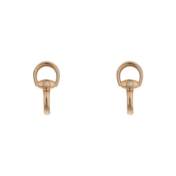 Gucci Horsebit Rose Gold Diamond Earrings YBD837613001