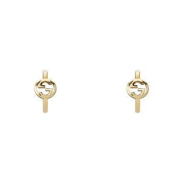 Gucci 18ct Yellow Gold Interlocking Hoop Earrings YBD A000NA 001