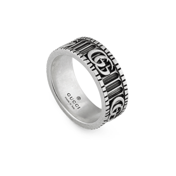Gucci Sterling Silver GG Running Ring YBC551899001