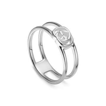 Gucci Interlocking Sterling Silver 6mm Ring YBC298036001
