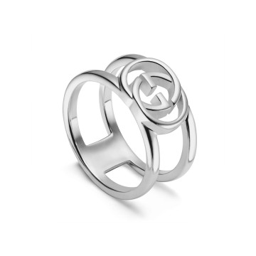 Gucci Interlocking Sterling Silver 9mm Ring YBC295716001