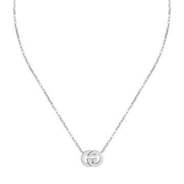 GUCCI Sterling Silver Interlocking Chain Necklet YBB853964001