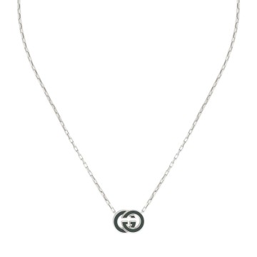 Gucci Sterling Silver Interlocking Pendant Necklace YBB854198001