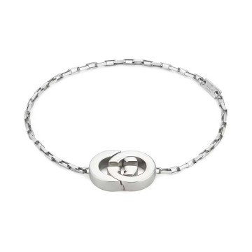 GUCCI Interlocking Sterling Silver Bracelet YBA85396600119 - Size 19cm