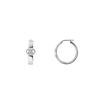 Gucci Interlocking Silver Hoop Earrings