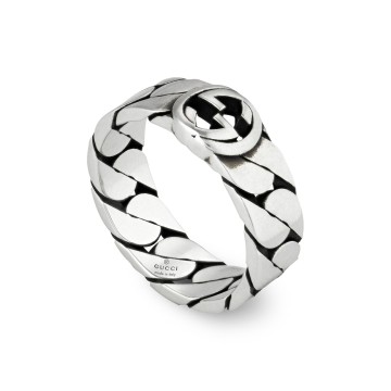 Gucci Interlocking Sterling Silver 6mm Ring YBC661513001