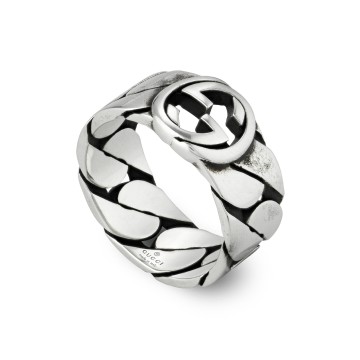 Gucci Interlocking Sterling Silver 8mm Ring YBC661515002