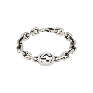 Gucci Interlocking Silver Bracelet YBA627068002 - Size M