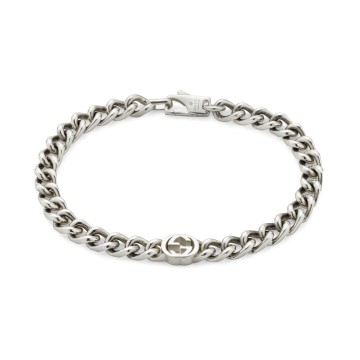 Gucci Interlocking Silver Bracelet YBA843736001 18 - Size Large