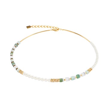 Coeur De Lion Precious Fusion Offset Gold-Green Necklace 4354100500