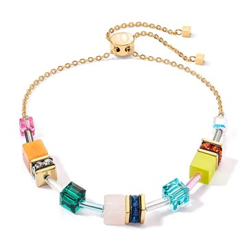 Coeur De Lion Vibrant Multicolour Adjustable Geo Cube Bracelet 3035/30_1582