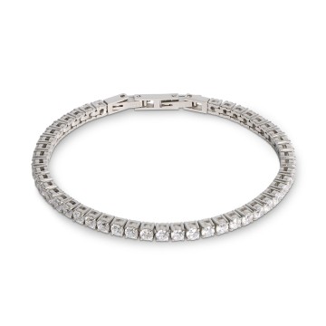 Coeur De Lion Silver Tone Crystal Tennis Bracelet 0600/30-1817
