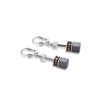 Coeur De Lion Geocube Grey Crystal Drop Earrings 4015/20-0730