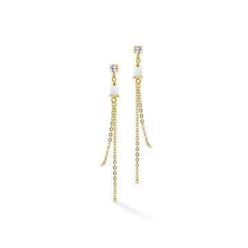 Coeur De Lion Yellow Gold Plated Chain Drop Earrings 5087/21-1522