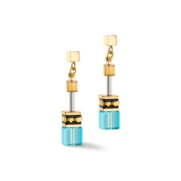 Coeur De Lion Yellow Gold GeoCUBE Drop Earrings 4515/21-1500