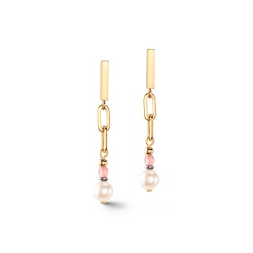 Coeur De Lion Yellow Gold Tone Pearl Drop Earrings 4515/21-1500
