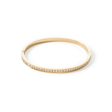 Coeur De Lion Gold Tone Plated White Crystal Bangle 0127_1816