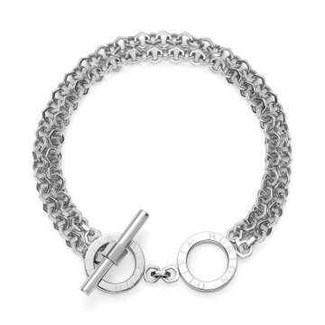 Olivia Burton Classic Honeycomb Toggle Silver Tone Bracelet 24100272