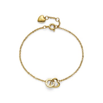Olivia Burton Classic Kindred Interlink Heart Gold-Plated Steel Hoop Earrings 24100553