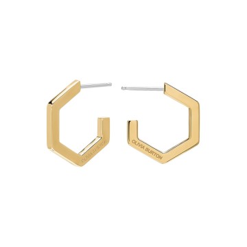 Olivia Burton Honeycomb Gold Plated Small Hoop Earrings 24100155