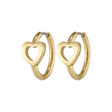 Olivia Burton Classic Kindred Interlink Heart Gold Plated Hoop Earrings 24100556