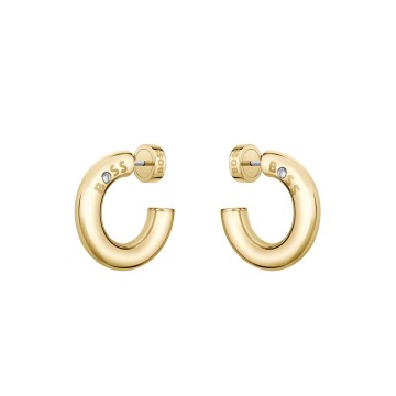BOSS Live Yellow Gold-Tone Plated Ladies Hoop Earrings 1580690
