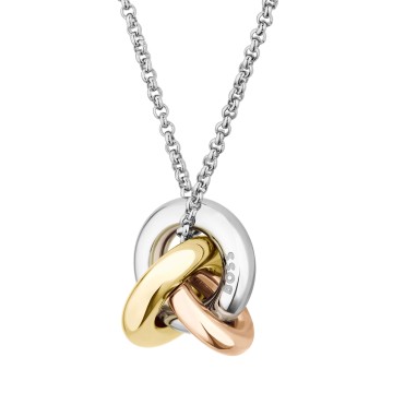 BOSS Harmonie Three Colour Circle Link Pendant Necklace 1580771
