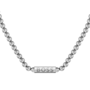BOSS Sphere Beaded Stainless Steel Men's Necklace 1580656