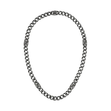 BOSS Double B Absolute Black Steel Gents Necklet 1580744