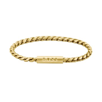 BOSS Doran Yellow Gold-Tone Gents Bracelet 1580696