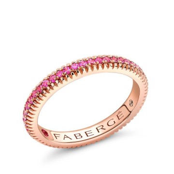 Fabergé Colours of Love Rose Gold and Pink Sapphire Fluted Eternity Ring 847RG3102