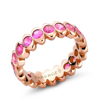Fabergé Colours of Love Cosmic Curve Rose Gold Pink Sapphire Eternity Ring 1513RG3098