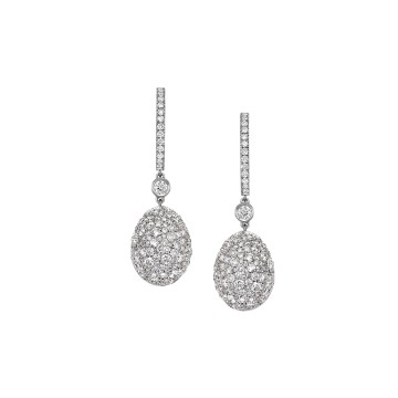 Fabergé Emotion White Gold & Diamond Egg Drop Earrings 1064EA1922 