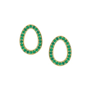 Fabergé Colours of Love Yellow Gold Sasha Emerald Egg Stud Earrings 1554EA2790  1